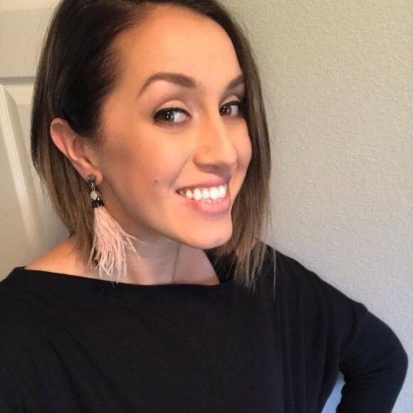 Stella & Dot Verona Pale Pink Ostrich Feather Earrings - Lightweight - Picture 7 of 7